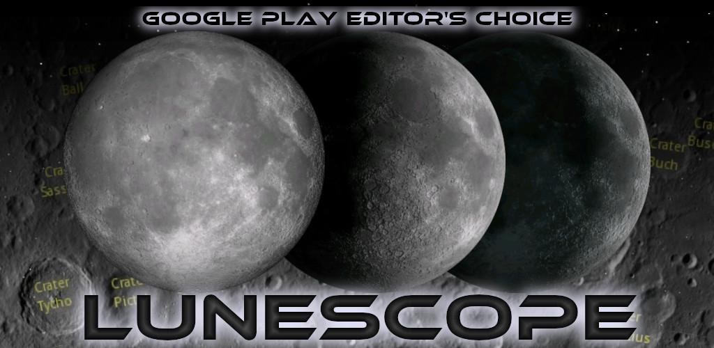 Lunescope moon phase, calendar, map, eclipses