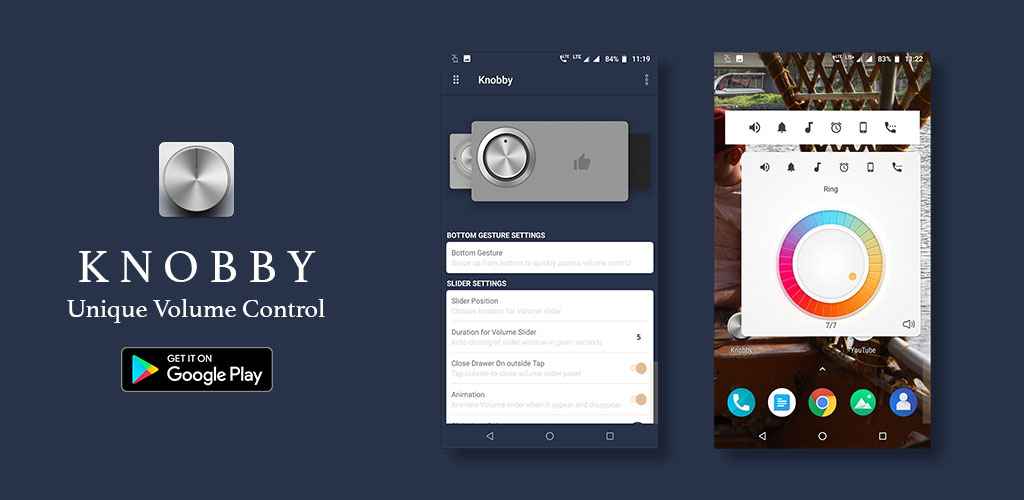 Knobby volume control - Unique volume widget app