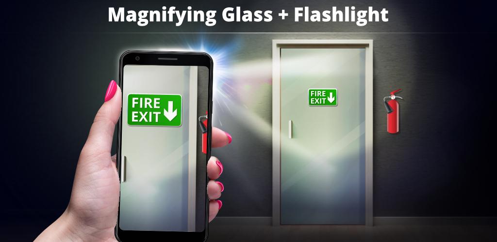 Magnifying Glass + Flashlight Premium