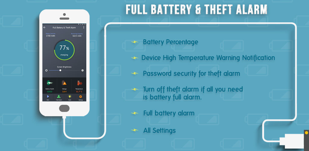 Full Battery Alarm & Theft Alarm