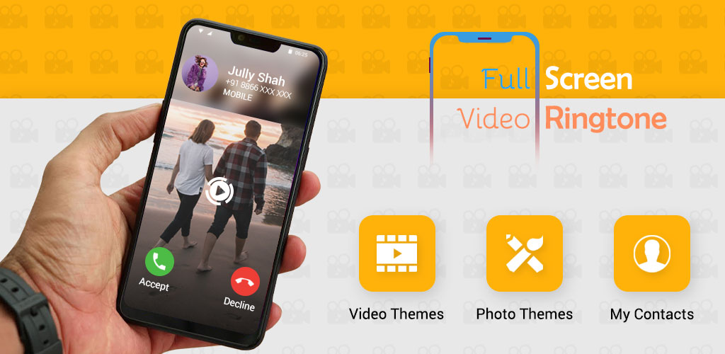 Full Screen Video Ringtone Color Phone Flash