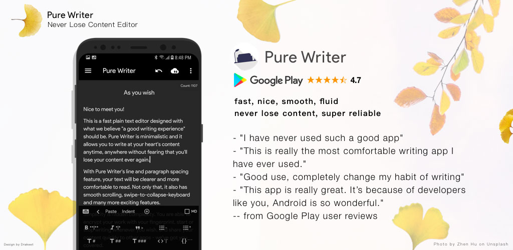 Pure Writer - Never Lose Content Editor Premium