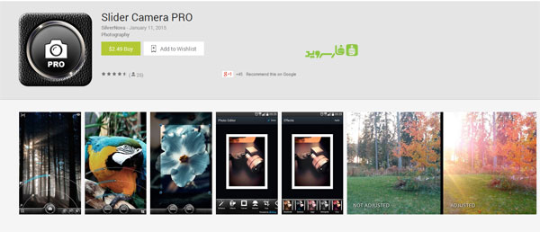 Download Slider Camera PRO - Android photography app!