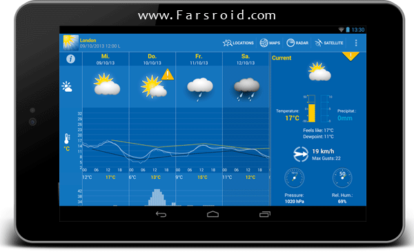 Download WeatherPro HD for Tablet - accurate weather forecast for Android tablet!