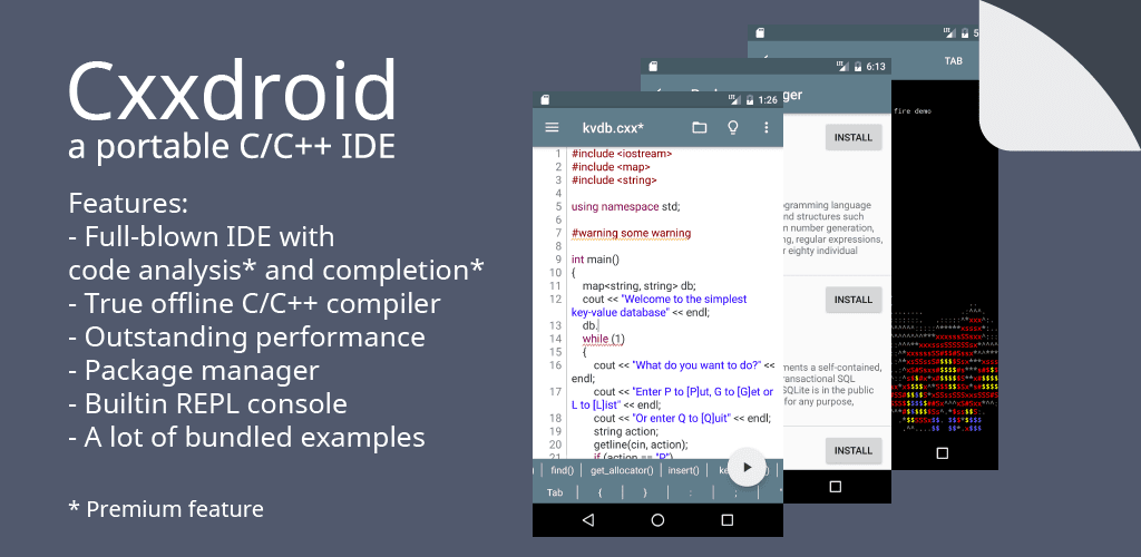 Cxxdroid - C++ compiler IDE for mobile development Premium