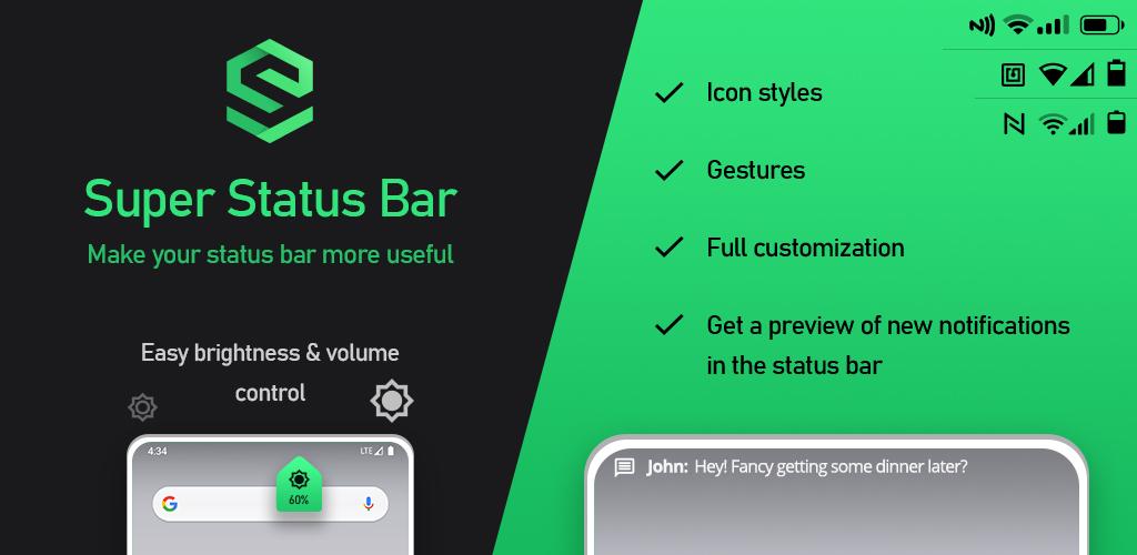 Super Status Bar - Gestures, Notifications & more Premium